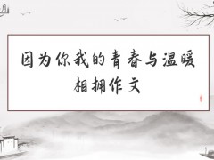 因为你我的青春与温暖相拥作文800字（14篇）